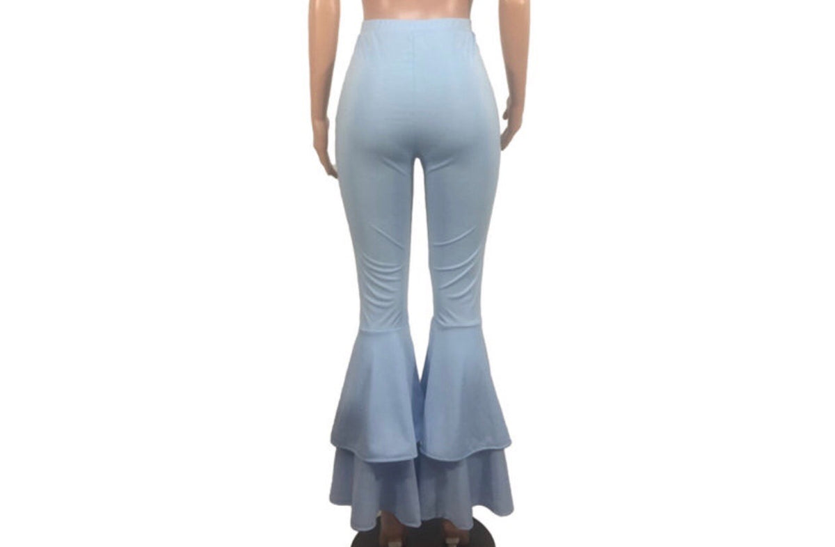 Double Flare Trouser Pants (Blue) – Kitty Kouture Boutique