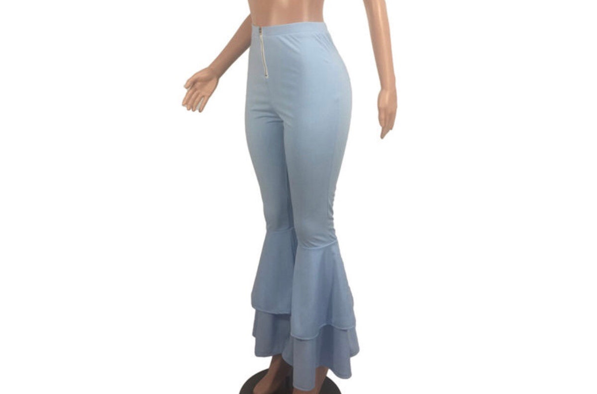 Double Flare Trouser Pants (Blue) – Kitty Kouture Boutique