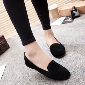 Black Flat Suede Loafers