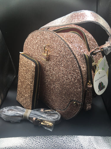 “The Billions” Rose Gold Glitter Bag