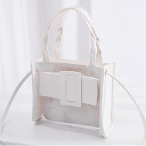 Unique Belted Handbag (White)