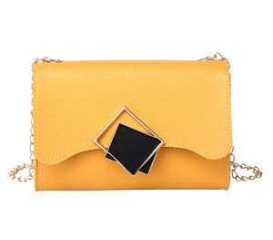 In Shape - Square Closure Handbag (Mustard Yellow)