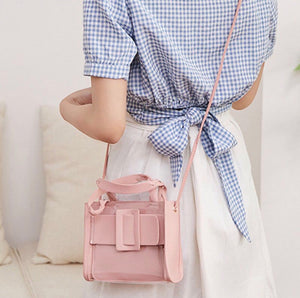 Unique Belted Handbag (Pink)