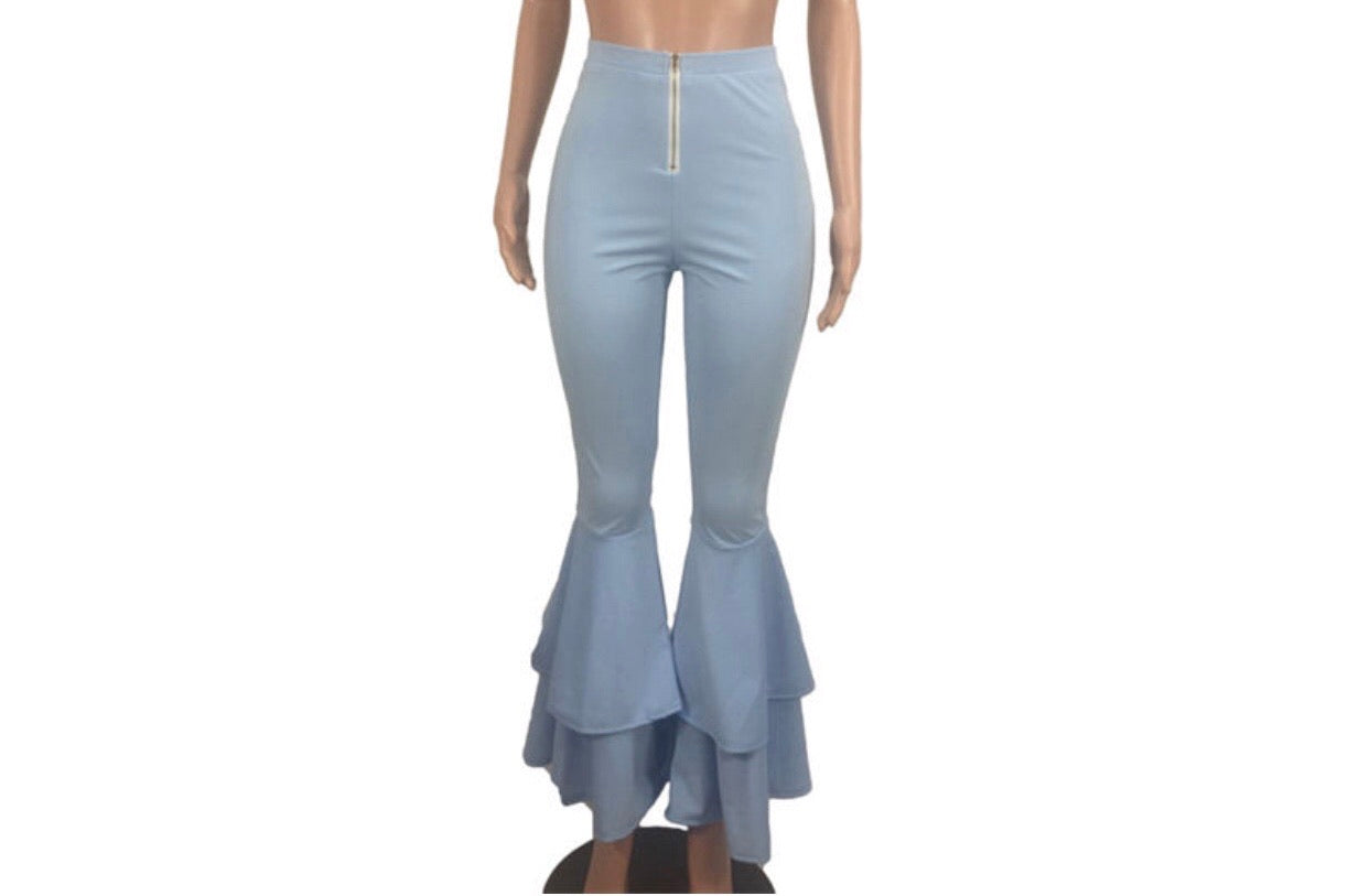 Double Flare Trouser Pants (Blue) – Kitty Kouture Boutique