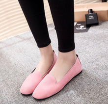 Load image into Gallery viewer, Pink Flat Suede Loafers