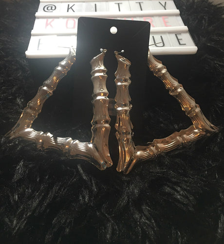 X-Large Triangular Silver Like Hoops