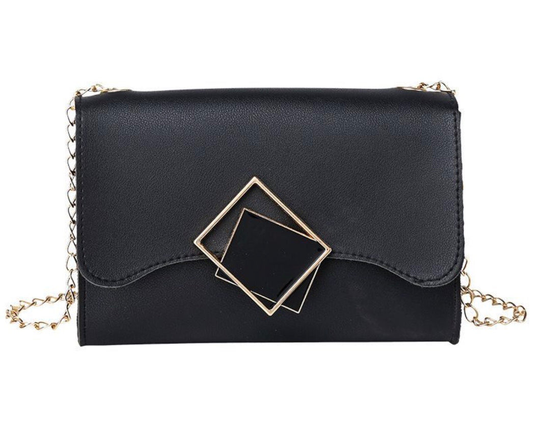In Shape - Square Closure Handbag (Black)