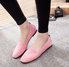 Load image into Gallery viewer, Pink Flat Suede Loafers