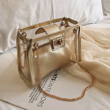 Load image into Gallery viewer, Metallic Gold Transparent 2PC Chain Shoulder Bag