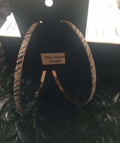 X-Large Silver & Black Zebra Hoops