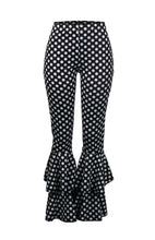 Load image into Gallery viewer, Double Layer Polka Dot Flare Pants (Black &amp; White)