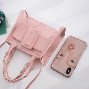 Unique Belted Handbag (Pink)