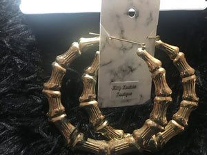 X-Large Gold Like Designed Hoop Earrings