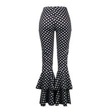 Load image into Gallery viewer, Double Layer Polka Dot Flare Pants (Black &amp; White)