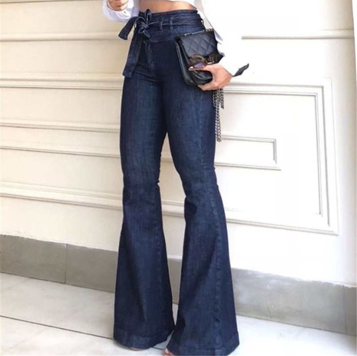 overbelastning Mangle føle The Fetish Tied Up Flare Jeans – Kitty Kouture Boutique