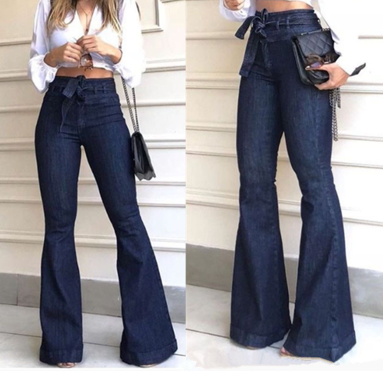 The Tied Up Flare Jeans – Kitty Kouture Boutique