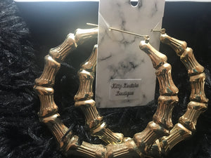X-Large Gold Like Designed Hoop Earrings