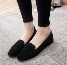 Load image into Gallery viewer, Black Flat Suede Loafers