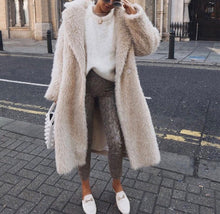 Load image into Gallery viewer, Beige Fashion Oversized Faux Fur Teddy Coat