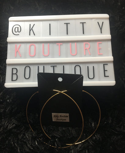 X-Large Gold Like Thin Hoop Earrings